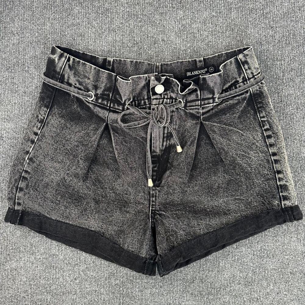 BLANKNYC Women's High-Waisted Paperbag Denim Shorts Baggy Loose Vintage Wash 29
